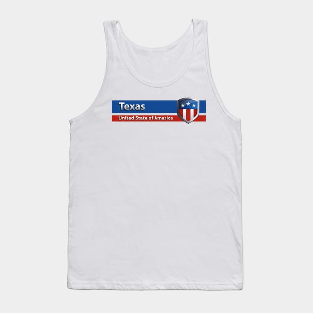 Texas - United State of America Tank Top by Steady Eyes